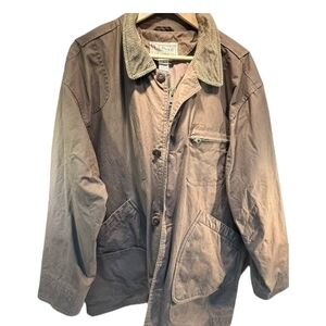 L.L. Bean Men’s Barn Jacket Size Large | Canvas Workwear Coat Corduroy Collar